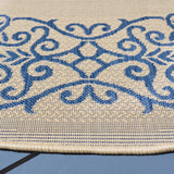 Safavieh Courtyard 6'-7" x 6'-7" Rug in Natural / Blue