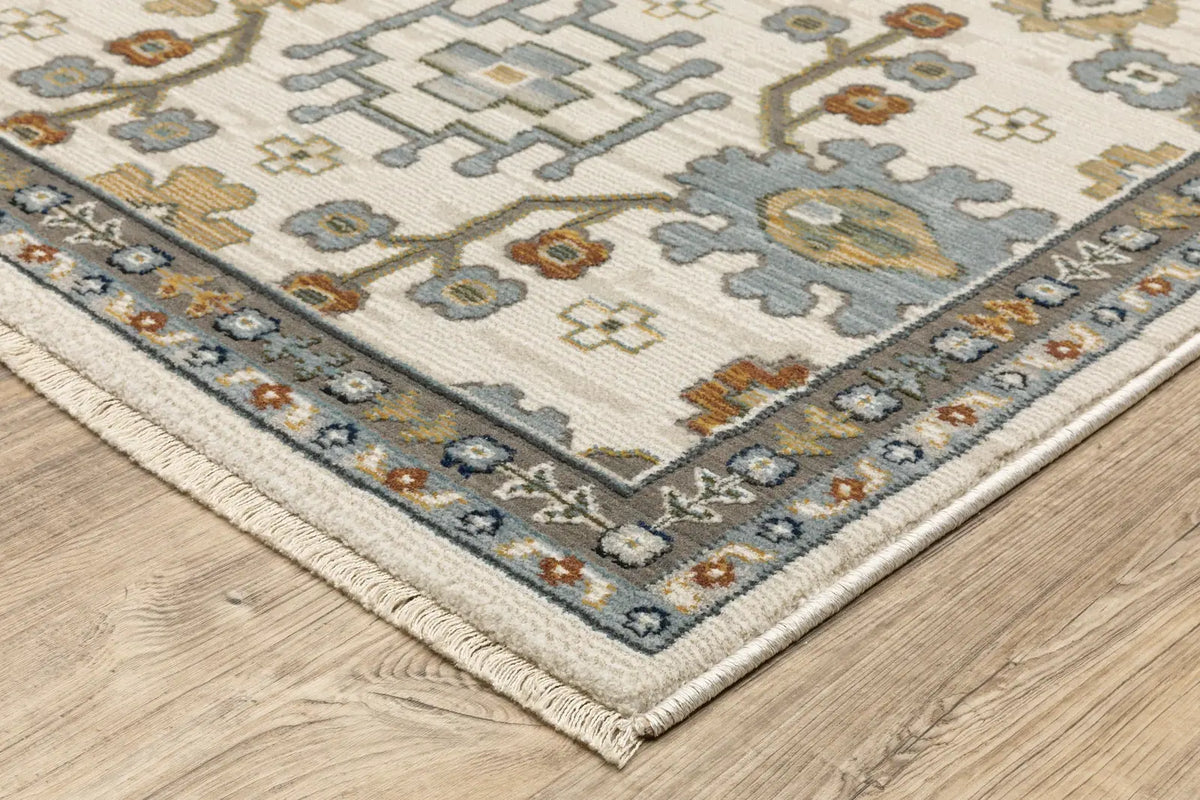 Oriental Weavers Sphinx KEIRA KEI02 Ivory Floral Rugs - corner detail