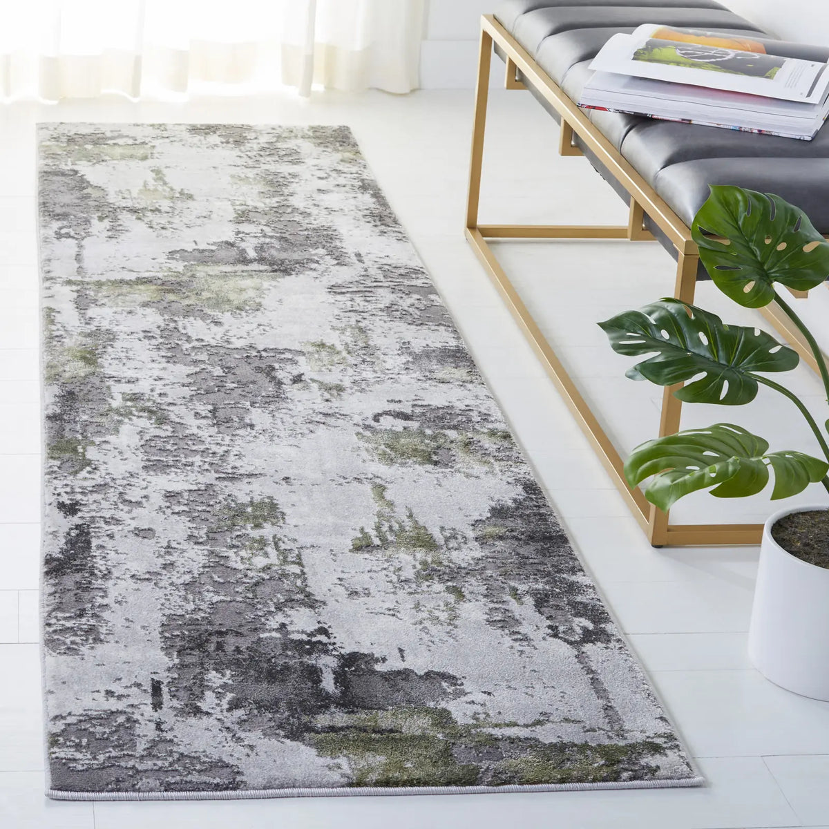Safavieh Craft 2'-3" x 10'-0" Rug in Grey / Green