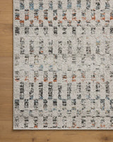 Loloi Kamala Kam-05 Grey/Multi Rug - corner on wood
