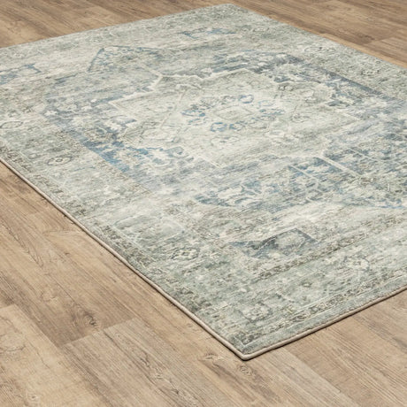 Oriental Weavers Savoy 28102 Grey/ Blue Rug - angle detail