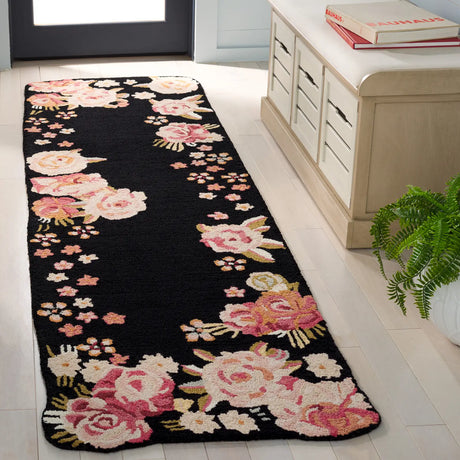 Safavieh Jardin 2'-3" x 8'-0" Rug in Black / Pink
