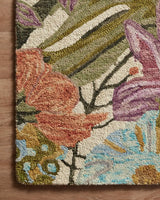 Loloi Belladonna Blm-04 Ivory/Multi Rug - corner on wood