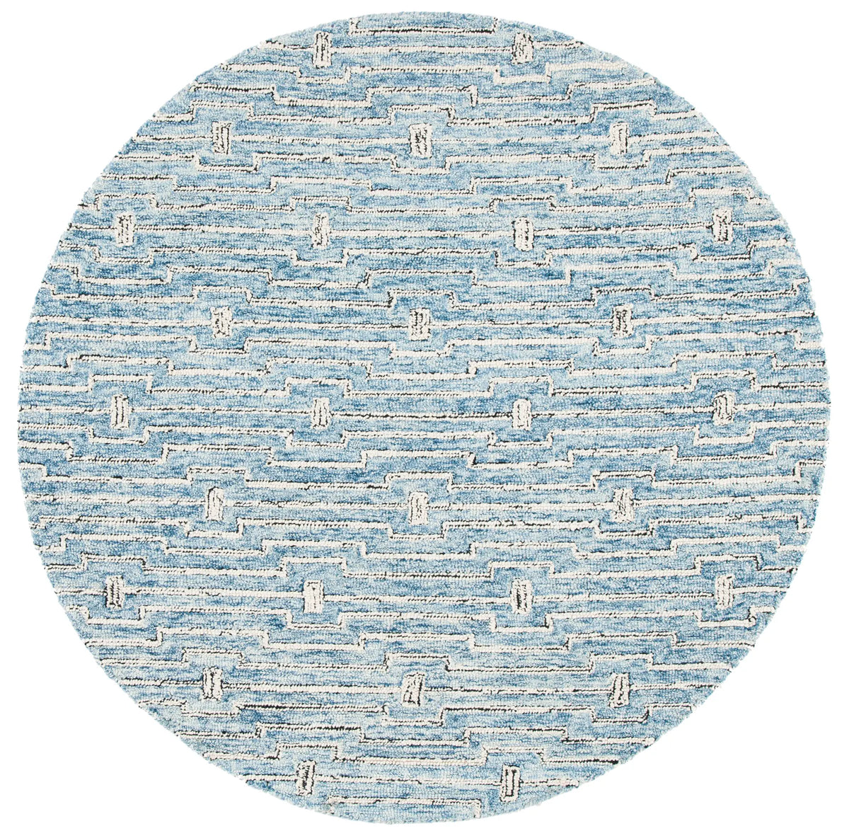 Safavieh Micro-Loop 5'-0" x 5'-0" Rug in Light Blue / Ivory