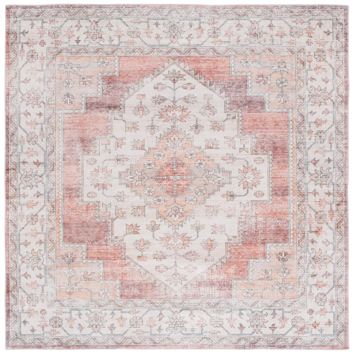 Safavieh Arizona 6'-0" x 6'-0" Rug in Rust / Light Brown