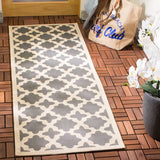 Safavieh Courtyard 2'-3" x 10'-0" Rug in Anthracite / Beige