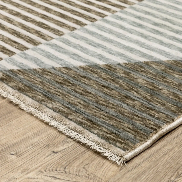 Oriental Weavers Sphinx ECHO ECH04 Beige Geometric Rugs - corner detail