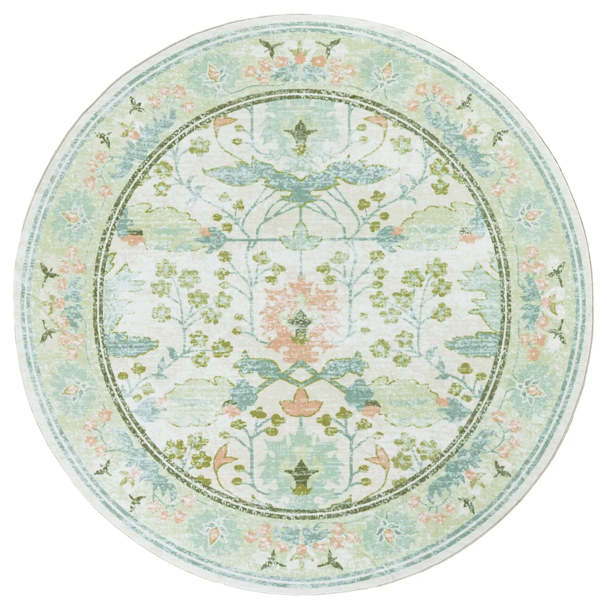 Safavieh Martha Stewart Washable 6'-0" x 6'-0" Rug in Beige / Green