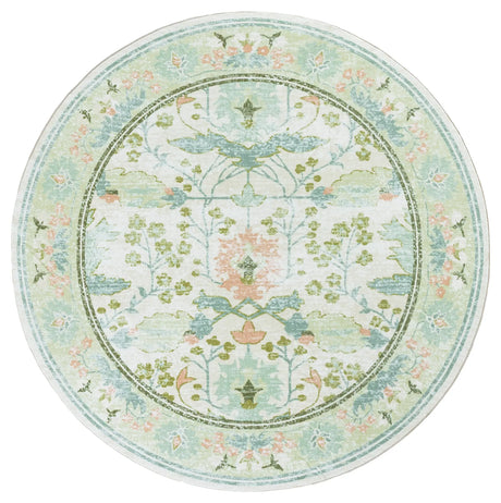 Safavieh Martha Stewart Washable 6'-0" x 6'-0" Rug in Beige / Green