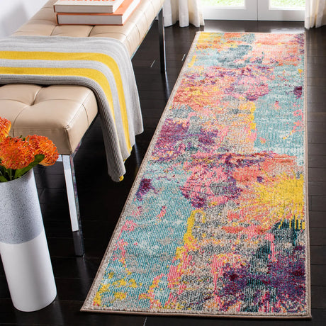 Safavieh Madison 200 2'-3" x 8'-0" Rug in Blue / Orange