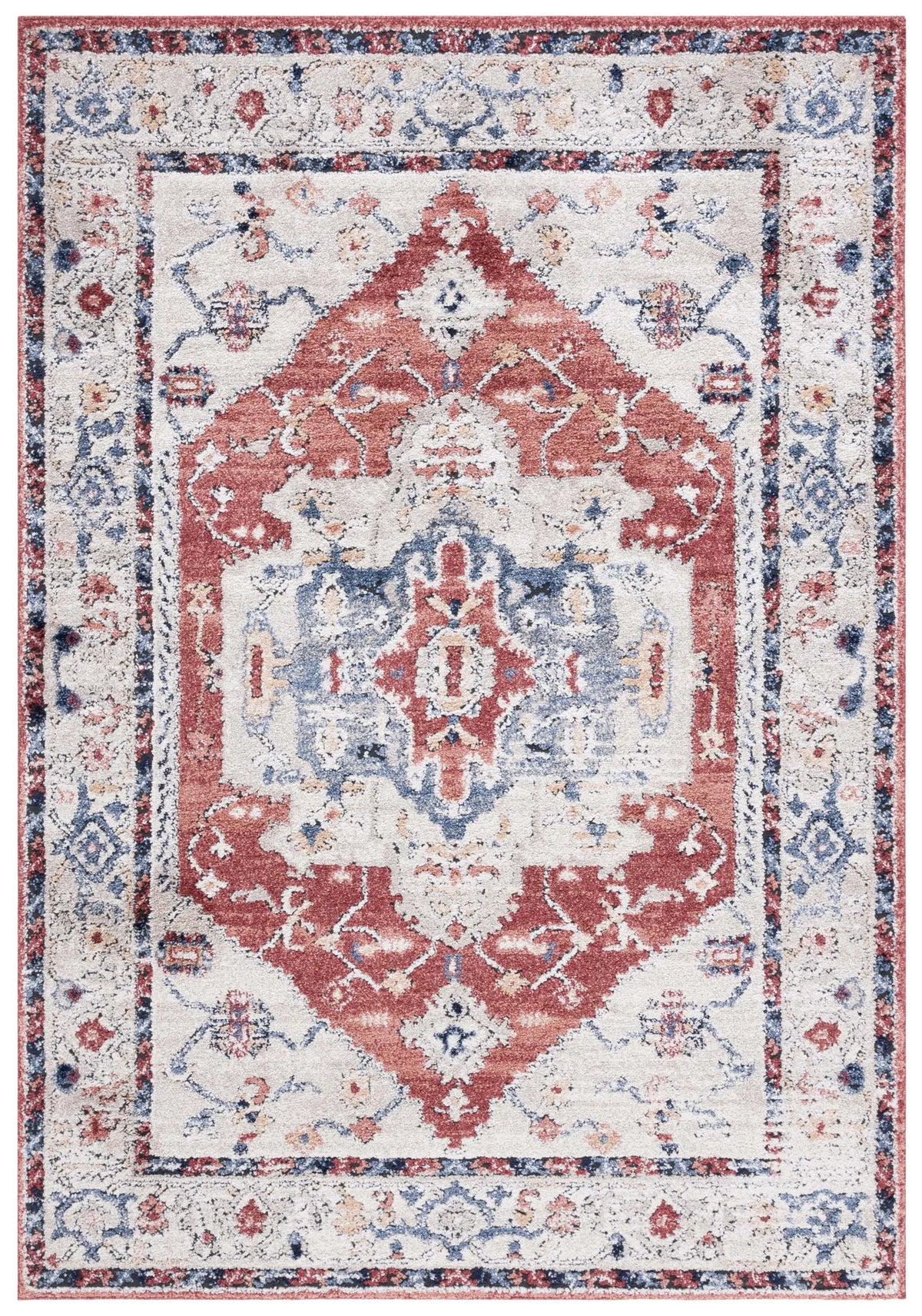 Safavieh Luna 4'-5" x 6'-5" Rug in Beige / Blue Rust