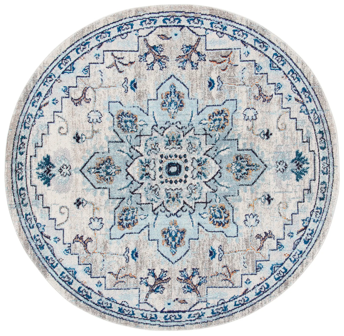 Safavieh Madison 5'-0" x 5'-0" Rug in Ivory / Light Blue
