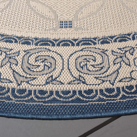 Safavieh Courtyard 6'-7" x 6'-7" Rug in Natural / Blue