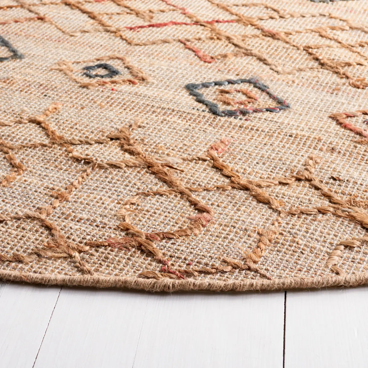 Safavieh Natural Fiber 6'-0" x 6'-0" Rug in Natural / Rust
