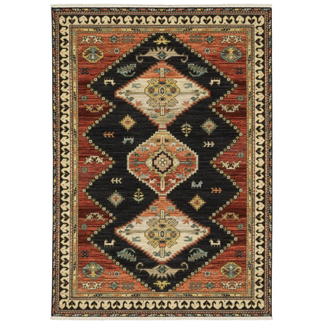 Oriental Weavers Lilihan 051K6 Navy/ Multi Rug - main flat