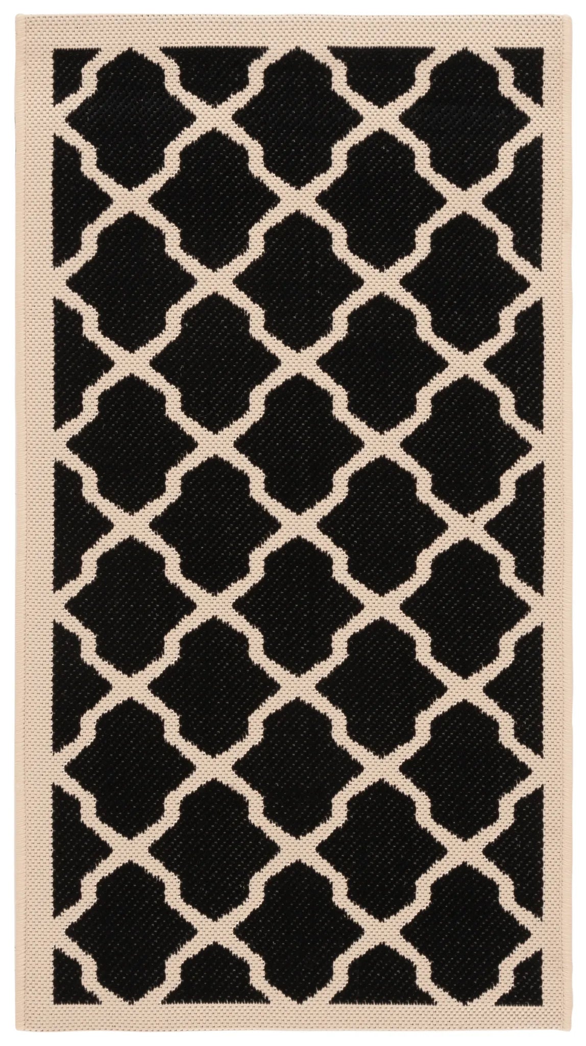 Safavieh Courtyard 2'-0" x 3'-7" Rug in Black / Beige