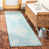 Safavieh Courtyard 2'-3" x 6'-7" Rug in Aqua / Grey