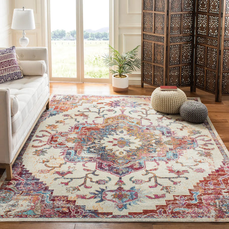 Safavieh Crystal 10'-0" x 14'-0" Rug in Light Blue / Burgundy
