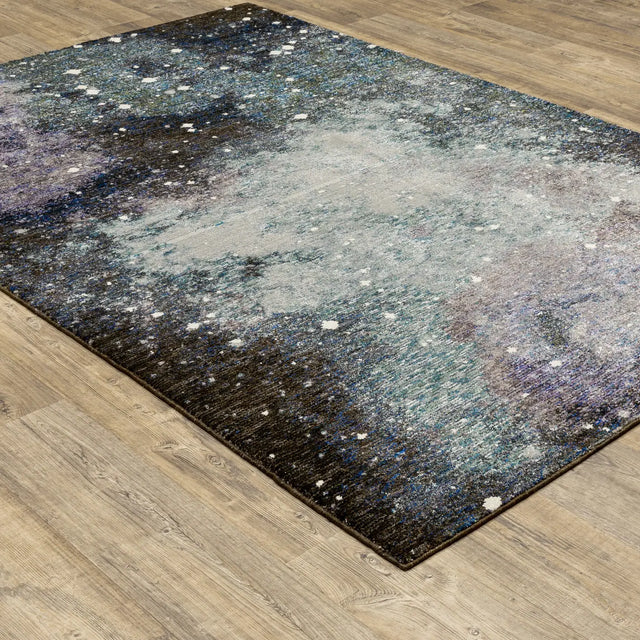 Oriental Weavers Sphinx Evolution 0958A Midnight/ Purple Rugs - angle detail