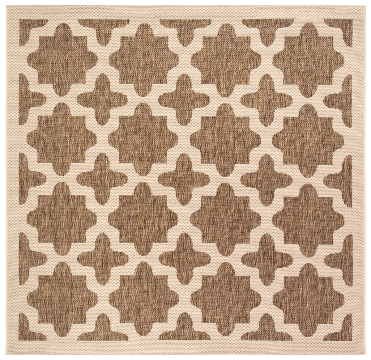 Safavieh Courtyard 5'-3" x 5'-3" Rug in Brown / Bone
