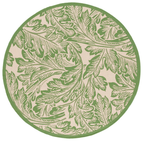 Safavieh Courtyard 5'-3" x 5'-3" Rug in Natural / Olive