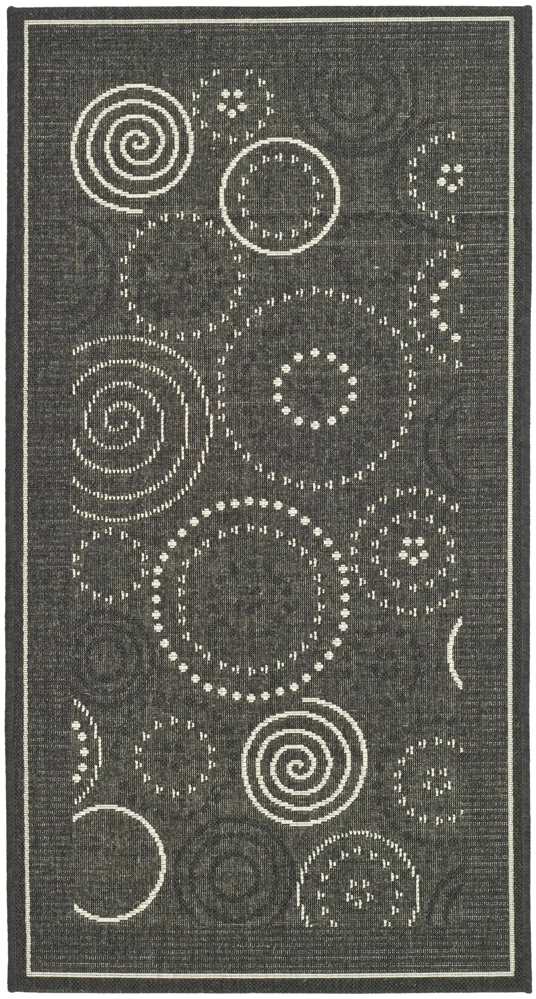 Safavieh Courtyard 2'-7" x 5'-0" Rug in Black / Sand