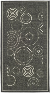 Safavieh Courtyard 2'-7" x 5'-0" Rug in Black / Sand