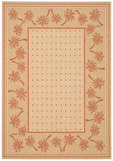 Safavieh Courtyard 4'-0" x 5'-7" Rug in Ivory / Rust