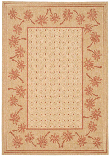 Safavieh Courtyard 4'-0" x 5'-7" Rug in Ivory / Rust