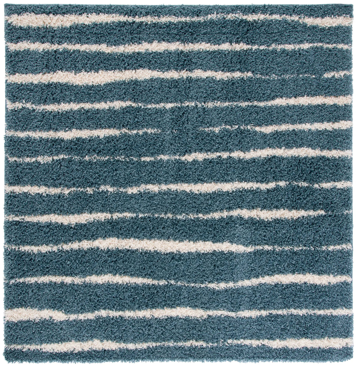Safavieh Venus Shag 600 6'-7" x 6'-7" Rug in Turquoise / Ivory