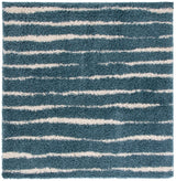 Safavieh Venus Shag 600 6'-7" x 6'-7" Rug in Turquoise / Ivory