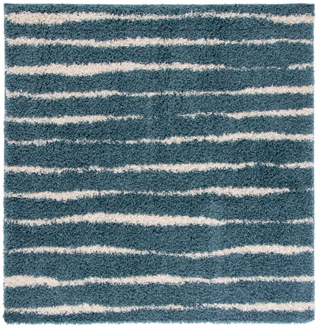 Safavieh Venus Shag 600 6'-7" x 6'-7" Rug in Turquoise / Ivory