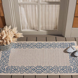 Safavieh Courtyard 2'-0" x 3'-7" Rug in Natural / Blue