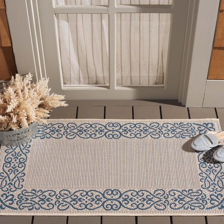 Safavieh Courtyard 2'-0" x 3'-7" Rug in Natural / Blue