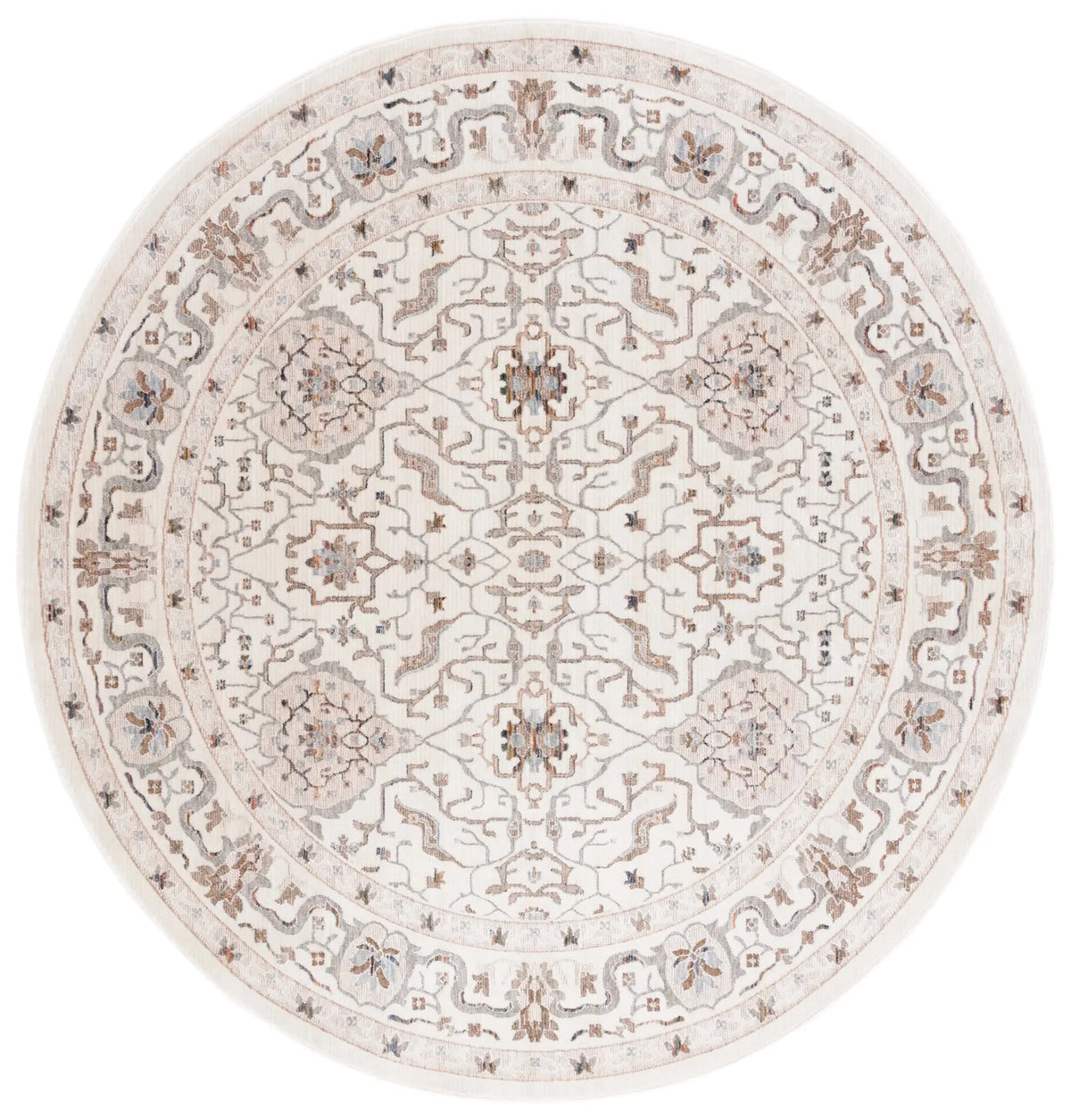 Safavieh Harlow 6'-3" x 6'-3" Rug in Ivory Grey / Rust