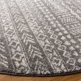 Safavieh Tulum 5'-0" x 5'-0" Rug in Dark Grey / Ivory