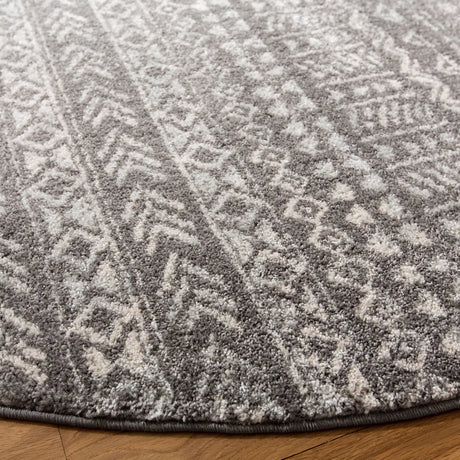 Safavieh Tulum 5'-0" x 5'-0" Rug in Dark Grey / Ivory