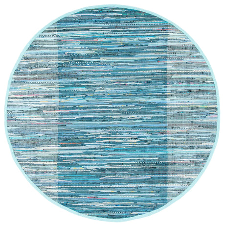 Safavieh Rag Rug 6'-0" x 6'-0" Rug in Light Blue / Grey