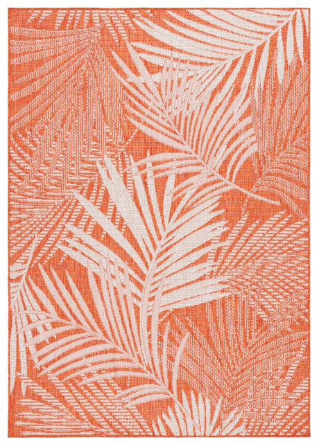 Safavieh Beach House 4'-0" x 6'-0" Rug in Orange / Ivory
