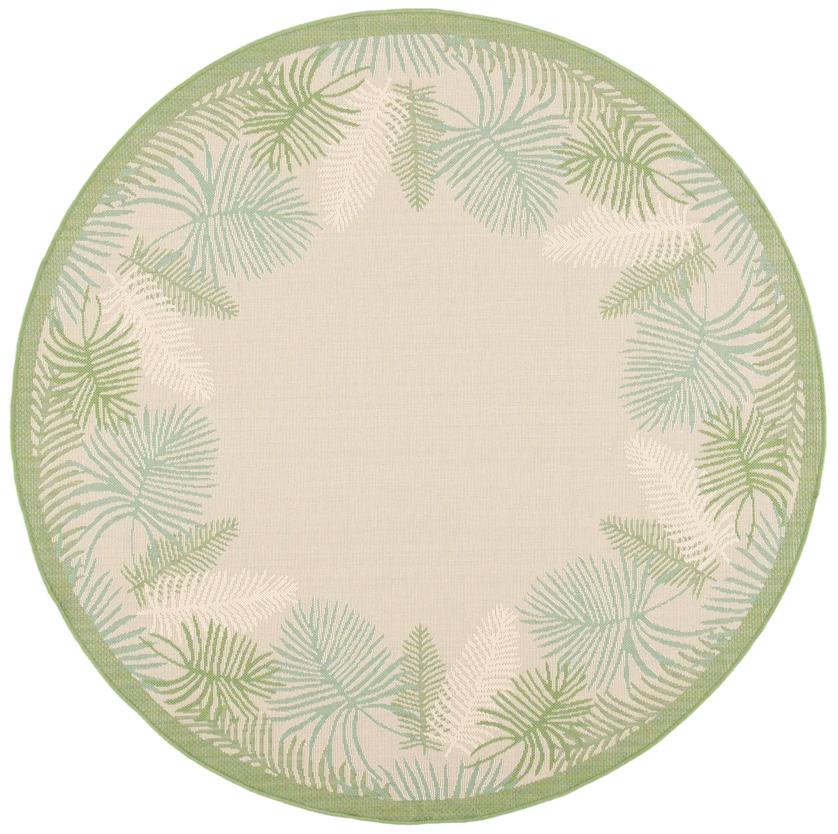Safavieh Courtyard 6'-7" x 6'-7" Rug in Cream / Green