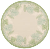 Safavieh Courtyard 6'-7" x 6'-7" Rug in Cream / Green