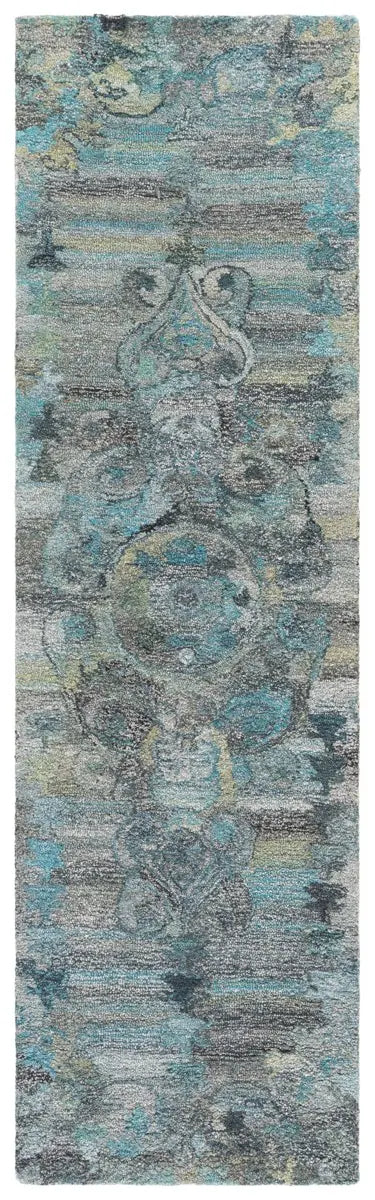 Safavieh Anatolia 2'-3" x 8'-0" Rug in Grey / Turquoise