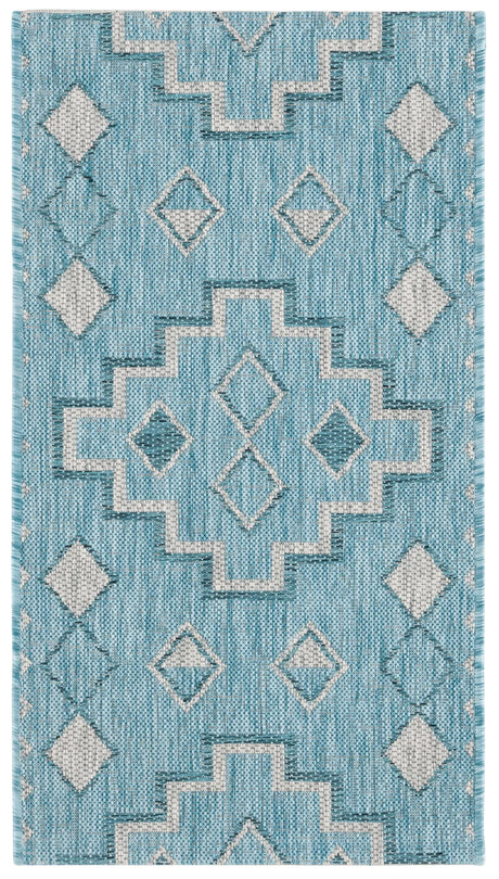 Safavieh Courtyard 2'-0" x 3'-7" Rug in Aqua / Grey