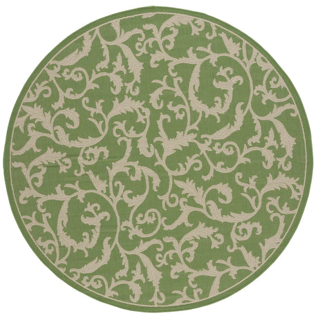 Safavieh Courtyard 6'-7" x 6'-7" Rug in Olive / Natural