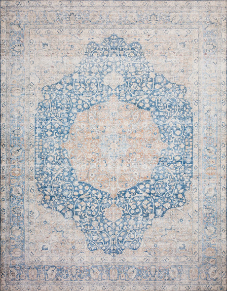 Loloi Layla Lay-07 Blue / Tangerine Rugs - main flat