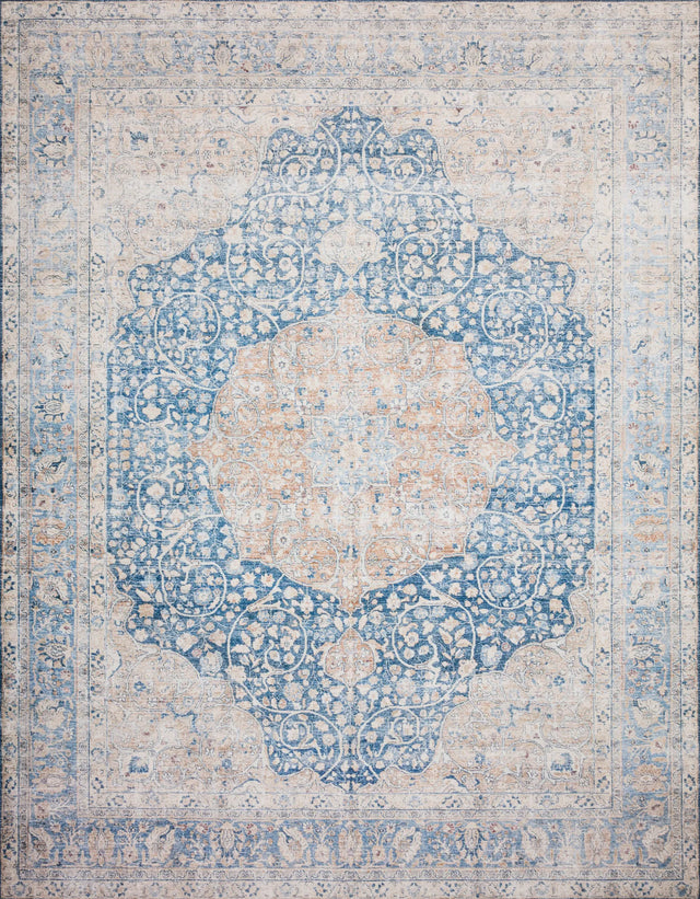 Loloi Layla Lay-07 Blue / Tangerine Rugs - main flat