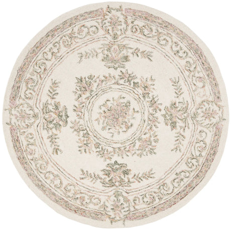 Safavieh Micro-Loop 5'-0" x 5'-0" Rug in Ivory / Fuchsia