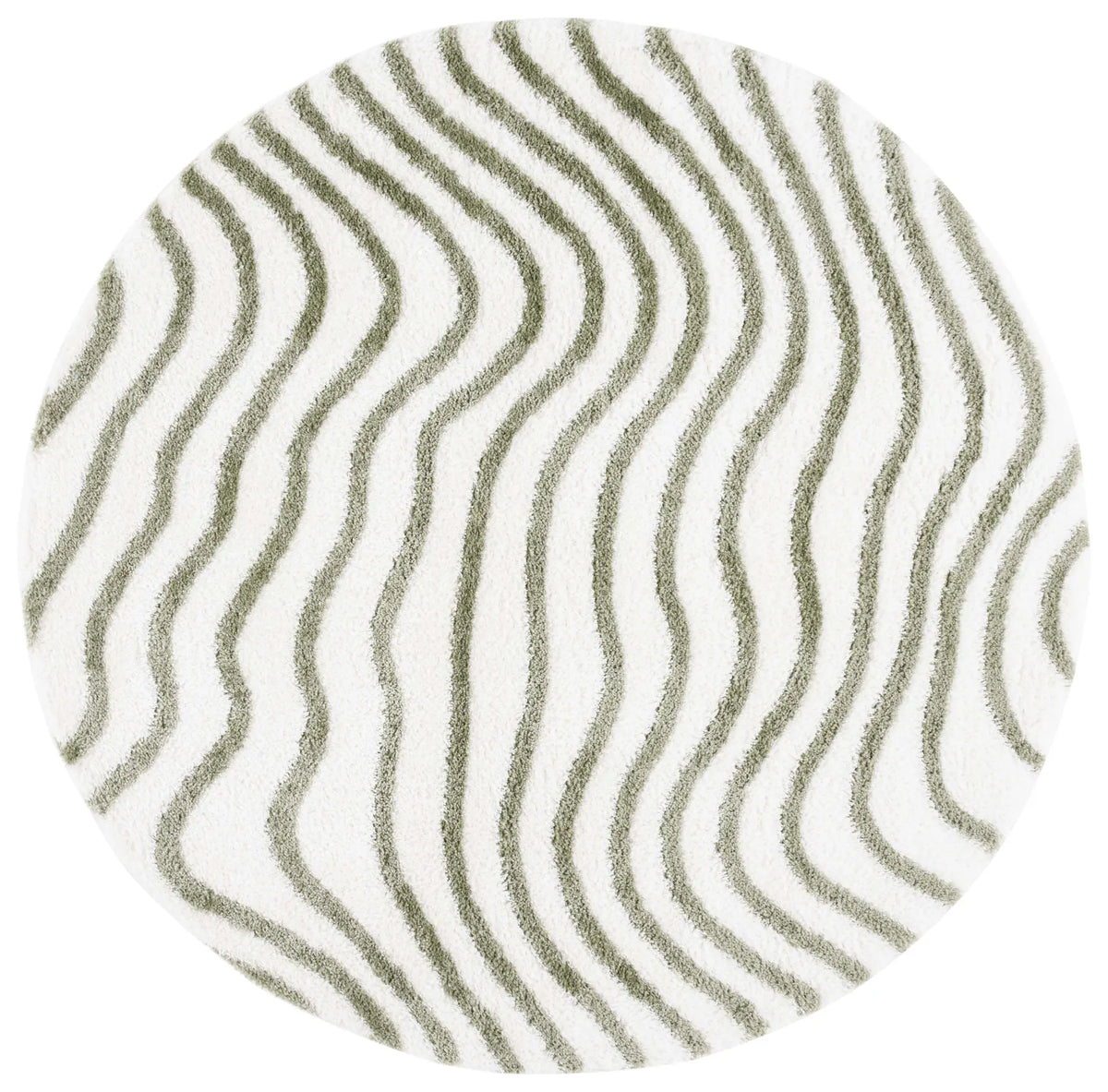 Safavieh Tahoe Shag 6'-7" x 6'-7" Rug in Ivory / Green