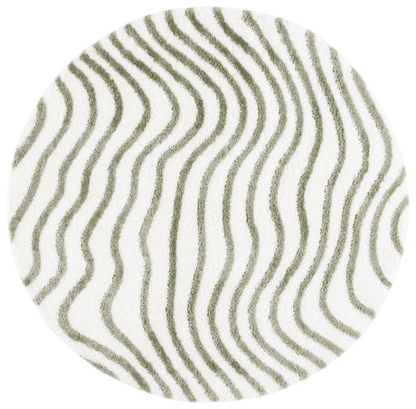 Safavieh Tahoe Shag 6'-7" x 6'-7" Rug in Ivory / Green