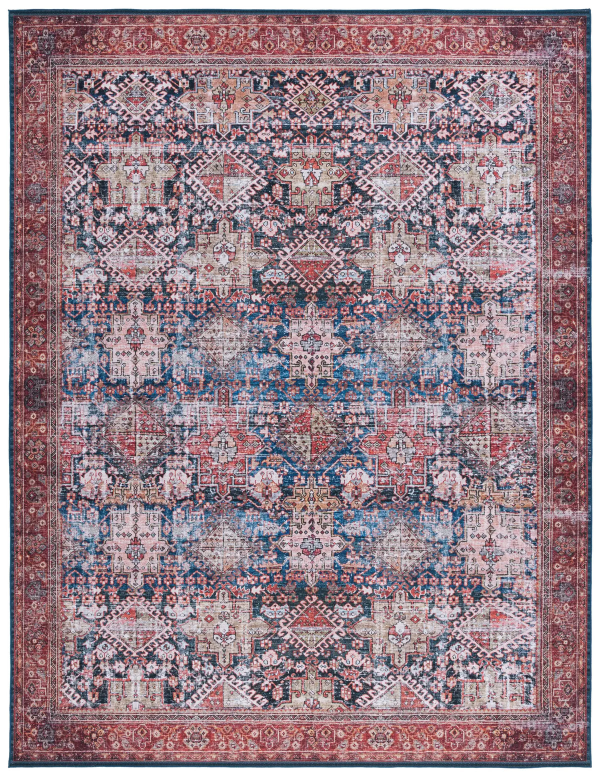 Safavieh Tucson 10'-0" x 14'-0" Rug in Navy / Rust